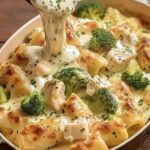 Poulet et brocoli au four Alfredo