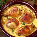 Pâtes au poulet et au parmesan à l’ail