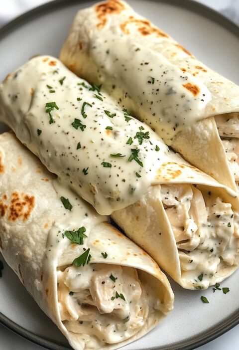 Wraps au Poulet Alfredo