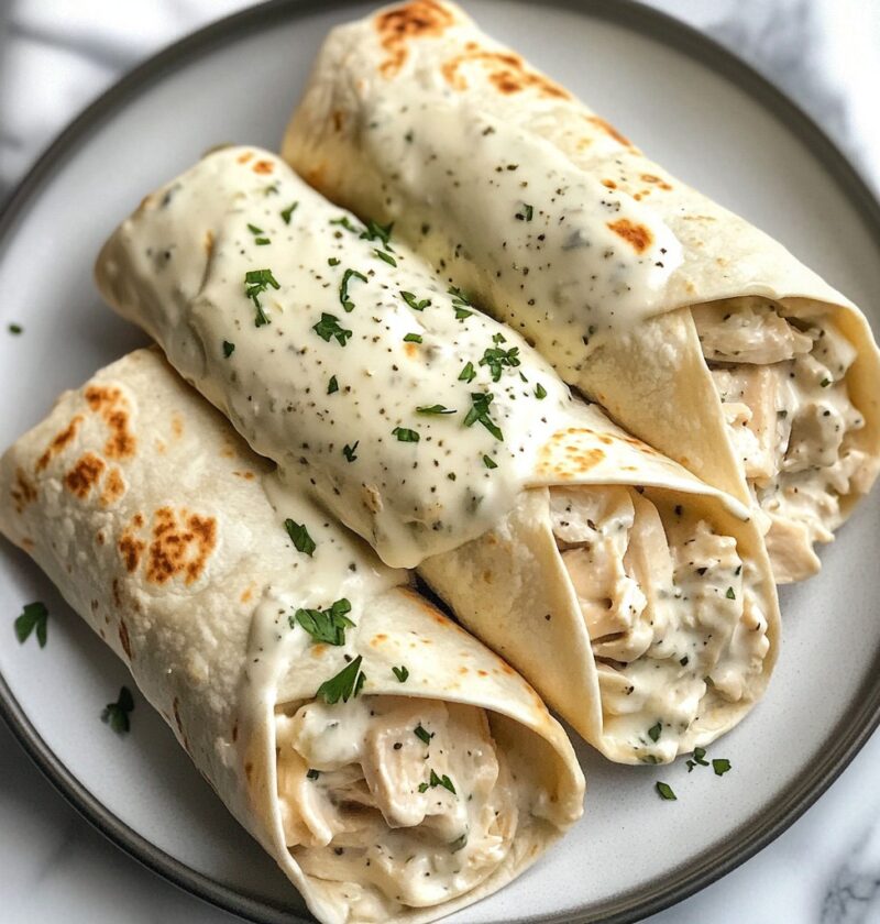 Wraps au Poulet Alfredo