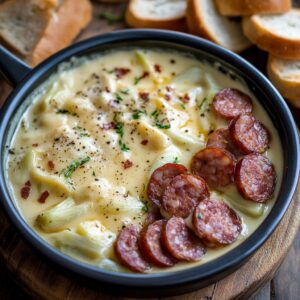 Fondue de Saucisse Fumée et Endives