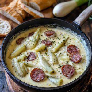 Fondue de Saucisse Fumée et Endives